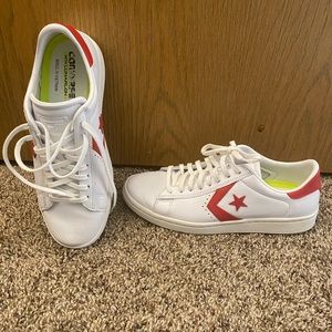 Red and White Leather Converse (One Star)